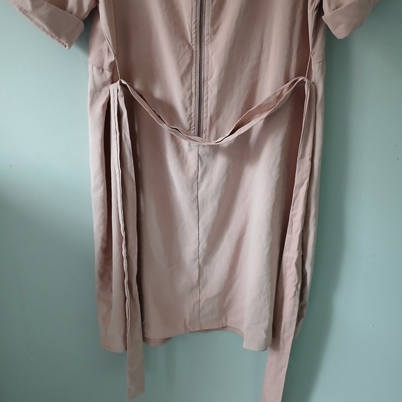 ROOLEE Women's Size 3XL Blush Pink Belted Knee Length Dress Zipper Short Sleeve - Picture 13 of 15